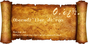 Obermüller Áron névjegykártya